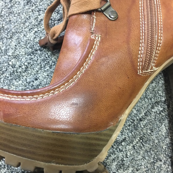 MIA Booties Brown Lace Up Size 6.5 - Picture 6 of 8